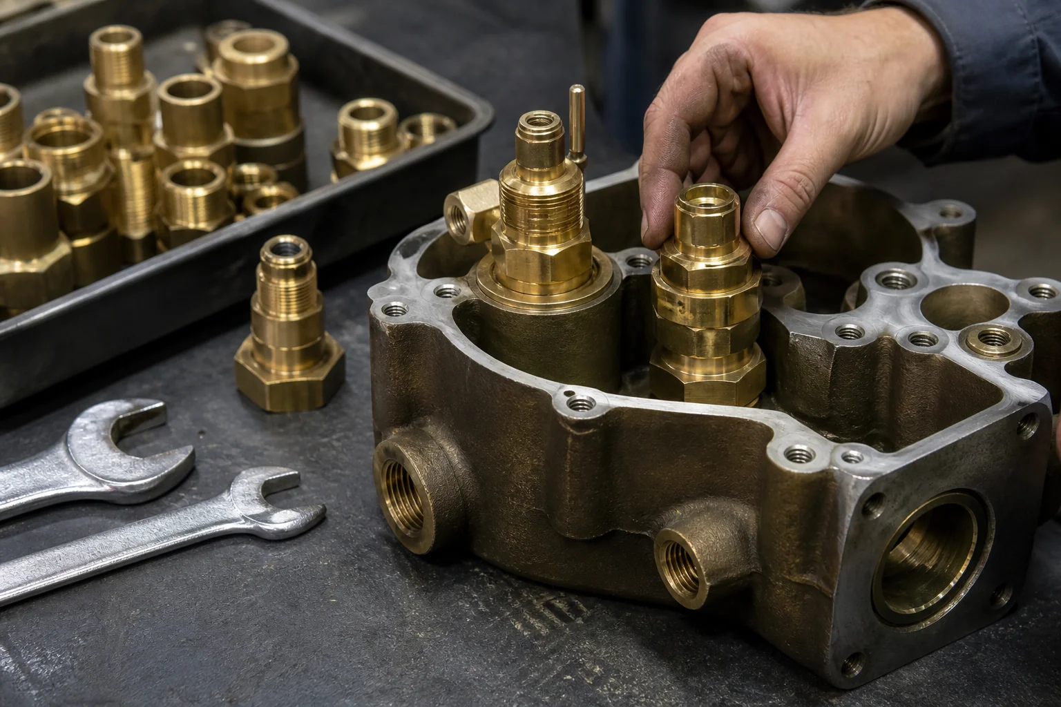 Workshop detail supporting the Brass Components for Industrial Applications: Industries We Serve buying guide