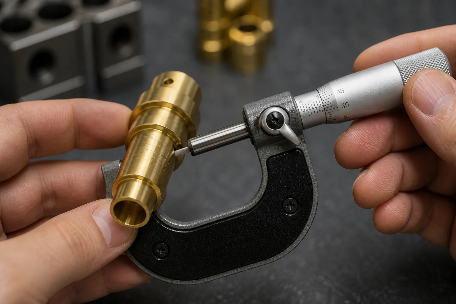 Workshop detail supporting the Brass Parts Quality: Threads, Tolerances, Finish and Packing buying guide