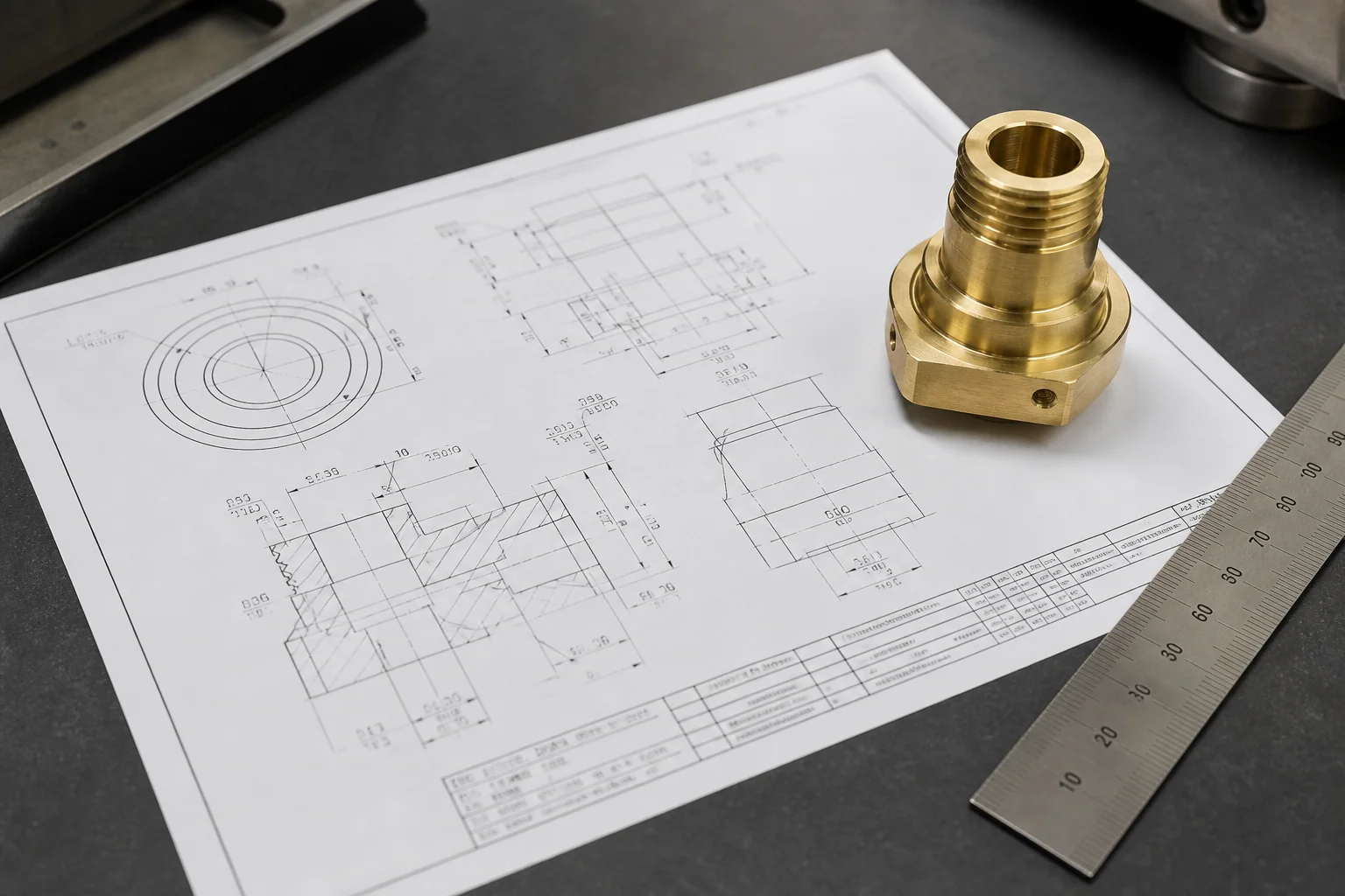 Industrial brass components related to How to Get an Accurate Brass Parts Quote: Drawing Checklist