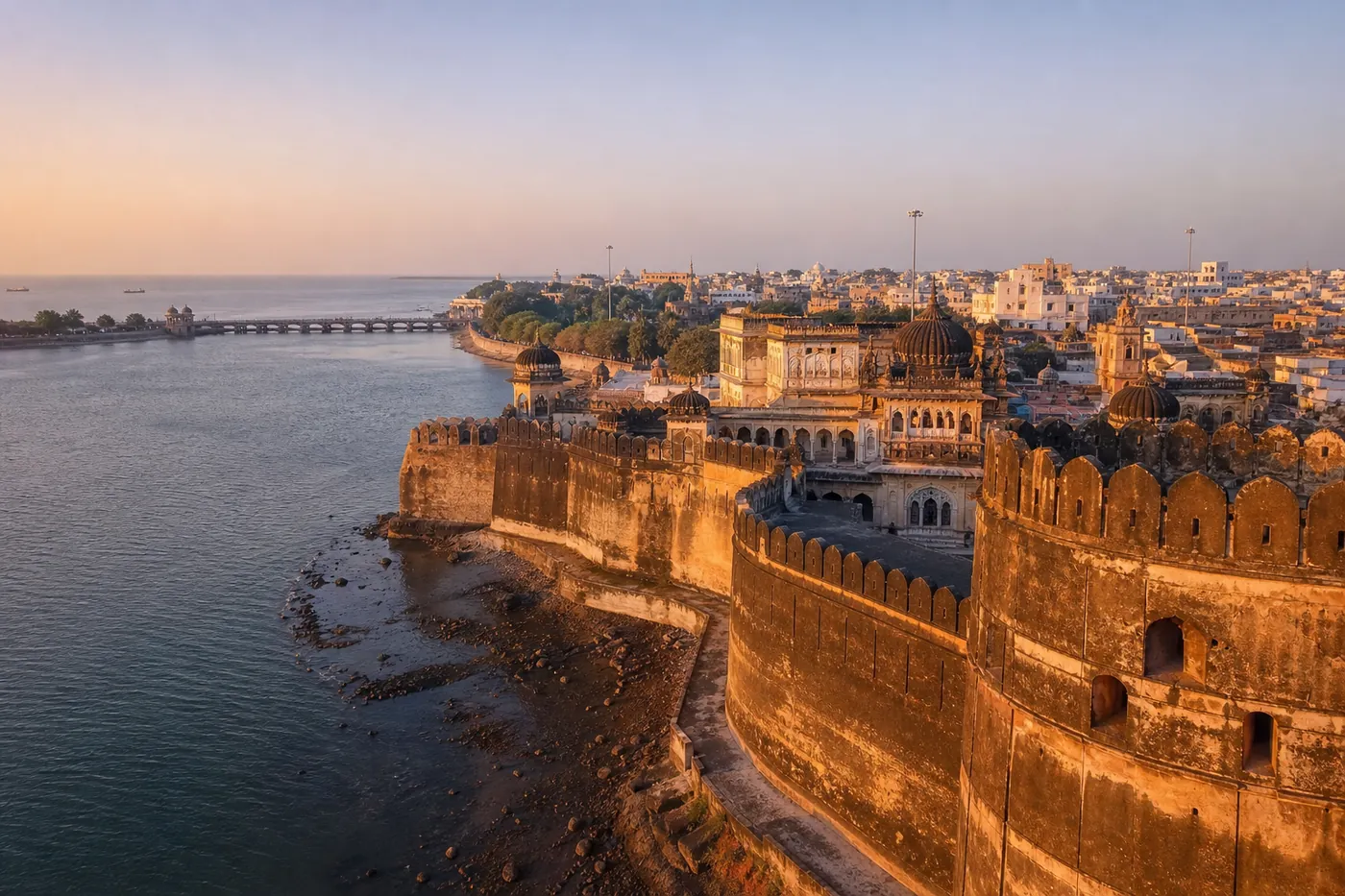 Historic coastal city atmosphere representing Jamnagar’s founding landscape