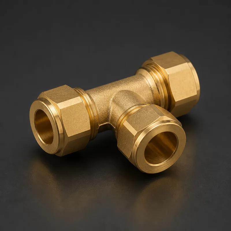 Brass Compression Tee — view 1