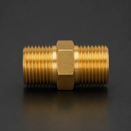 Brass Hex Nipple — view 2