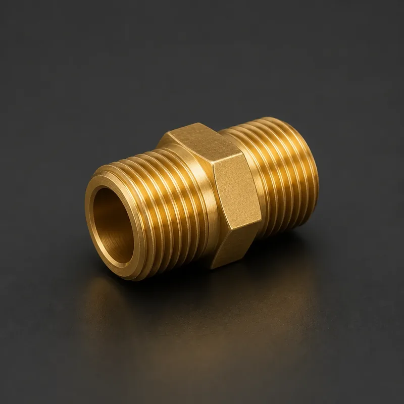 Brass Hex Nipple — view 1