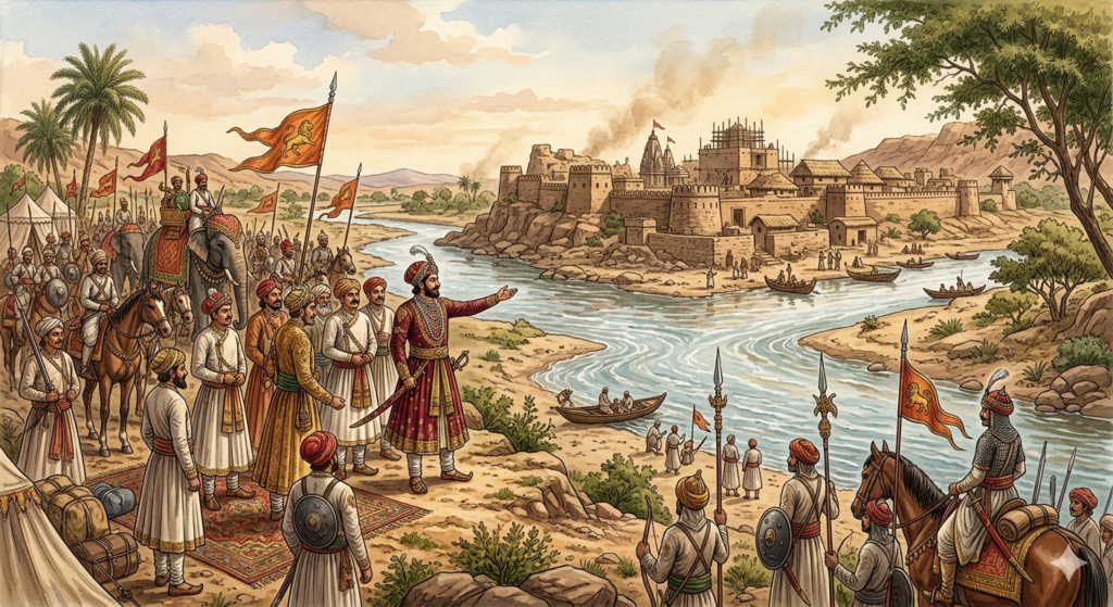 Jam Rawal founding Nawanagar, the early name of Jamnagar